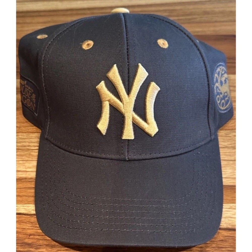 HBO House of the Dragon New York Yankees Style Baseball Cap Hat Black/Gold NEW!